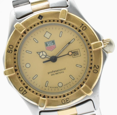 Exc+5】 TAG Heuer 964.015 Professional 200m Champagne Gold 
