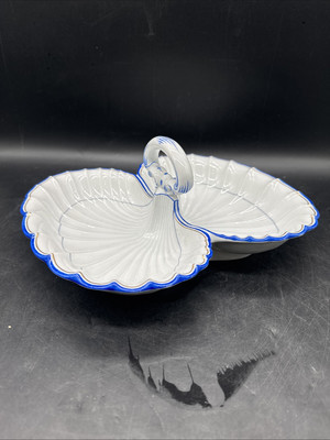 Meißen Henkelschale 2 Fach , Muschelschale , Kompottiere im edles Design - C.1