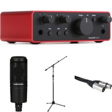 Focusrite Scarlett Solo 4th Gen USB Audio Interface and Audio-Technica AT2020