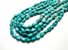 Natural Blue Arizona Kingman Turquoise Nugget Pebble Gemstone Beads PGS406