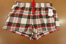 Old Navy Womens Size Medium Holiday Plaid Mid-Rise Flannel Pajama Shorts NWT
