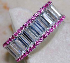 3CT Heat Treated Pink Topaz 925 Sterling Silver Ring Sz 6 MB1-9