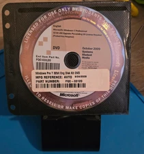 Windows 7 Pro 32 Bit x86 Upgrade October 2009 Systems Student Media