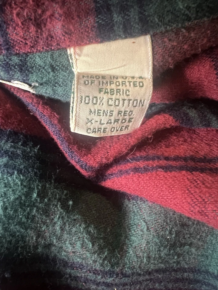 Camisa De Colección Años 90 Y2K LL Franela Frijol Lana XL Hecha en EE. UU. Escocesa Escocesa Trabajo Cálido Foto 4 de 4