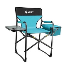Heavy Duty Directors Chair, Folding Camping Chairs, 20"D x 23"W x 37"H Blue