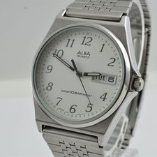 SEIKO ALBA Men's Day-Date Quartz Watch, Working Condition