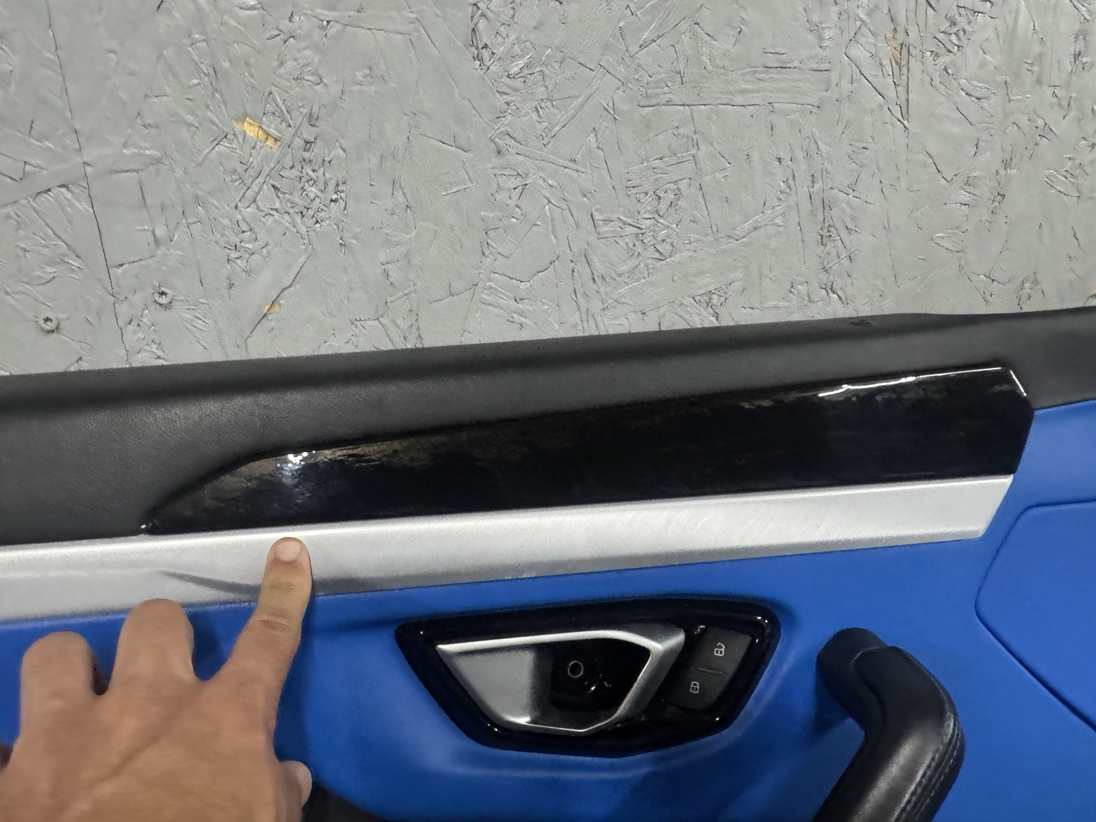 Set 4 Front Rear Interior Door Trim Panel Black Blue OEM Lamborghini Urus 2019