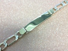 8.5" 10K Gold 2 Tone Figaro ID Bracelet  Blank  14.5g / 9.5mm PD3046984 