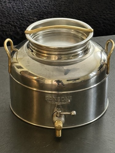 Sansone Fusti 5L Stainless Steel Olive Oil Dispenser Italy Inox 18/10 Brass