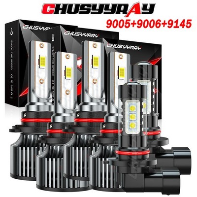 FOR Chrysler 300C 2005-2009 -6x 6500K LED Headlight High Low Fog Bulbs Combo kit