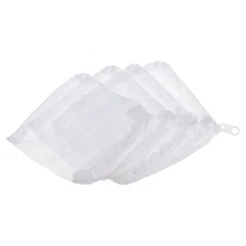 4 Pack Aquarium Filter Media Bags 10x10cm Fish Tank Bag with Zipper White