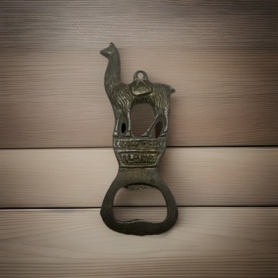 Rustic Solid Brass Llama  Vintage Metal Bottle Opener  Cusco Peru
