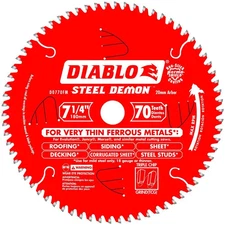 Diablo Tools 6-1/2 Inch X 60-Tooth Steel Demon Saw Blade For Very Thin Mild