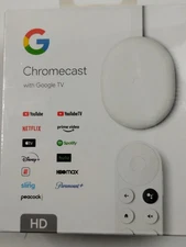 Google Chromecast with Google TV HD Media Streamer Snow GA03131-US  **New Sealed