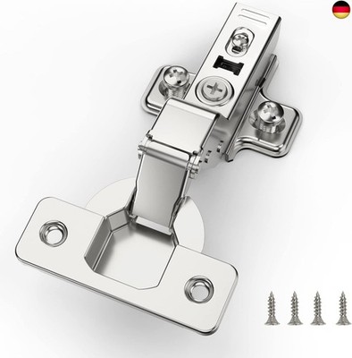 Furniware 10 Stück Innenanschlag Soft Close Scharniere, CLIP-ON-Platte für e