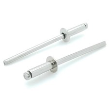100 Qty 304 Stainless Steel Blind Rivets (#4-2) 1/8" Diameter x 1/8" Grip (BC...