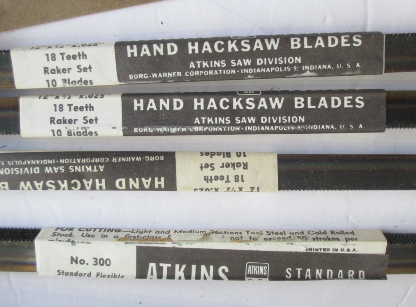 Lot of 10 / ATKINS Hacksaw Blades No. 300 / 12 inch / 18 Tooth C4