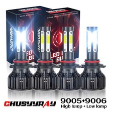 9005 9006 Led Headlight Kit 10000k Combo Bulbs Hi Lo Beam Super Bright White
