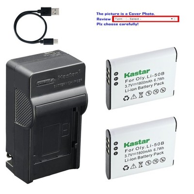 Kastar Battery AC & USB-C Charger for Olympus SP-800 SP810 SP815UZ Stylus 1030SW