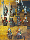 LEGO lord of the rings mini figure Lot with Weapons, 3 Small Cracks In Figs — photo 1