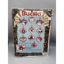 Bucilla Heart Potpourri Ornaments Counted Cross Stitch Kit Set of 10 Sealed