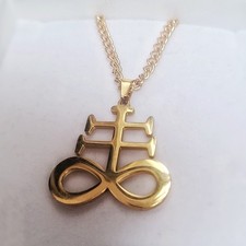 Leviathan Sigil Pendant (Also Symbol for Brimstone) (SAE 304, 18K