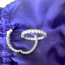 Silver Metal Hoop Earrings with Hinged Closure for Lobe