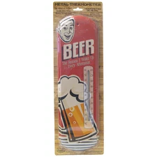 Metal Wall Thermometer 5x17 BEER Reason I Wake Up Every Afternoon retro vintage