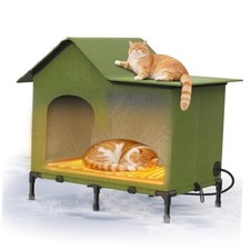 Heated Outdoor Cat House   Weatherproof Winter Shelter for Stray  Outdoor