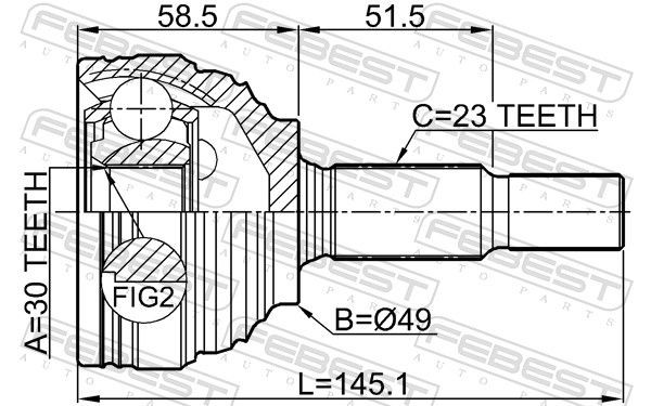 Febest Reparatursatz, Bremssattel 2075-CHALF FüR Chrysler Dodge Jeep-image