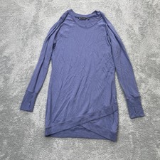 Athleta Womens Dress Medium Purple Criss Cross Sweatshirt Semi Fitted Stretch