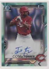 2021 Bowman Draft Chrome Pick Aqua Lava Refractor 134/199 Jose Torres Auto 3gr