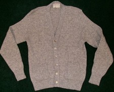 VTG 70s 80s LORD JEFF KNIT SWEATER SHIRT CARDIGAN SzM USA MADE 70% SCOTLAND WOOL