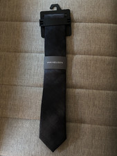 VAN HEUSEN Men's Neck Tie Black/Charcoal Geometric NWT MSRP 40
