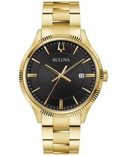Bulova Men's Date Indicator Quartz Gold Stainless Steel Watch 42MM 97B228
