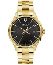 Bulova Men's Date Indicator Quartz Gold Stainless Steel Watch 42MM 97B228