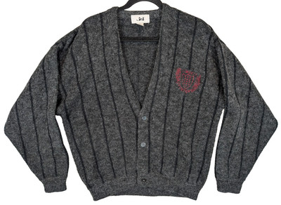 Jed Sportswear Men's Size L Sweater Cardigan Vintage Grandpa Gray 80s 90s Y2K