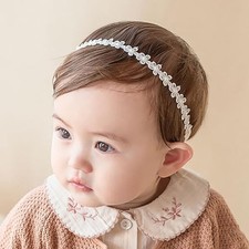 Baby Girls Flower Crown Headband Lace Handmade Floral Headbands Soft Elastic