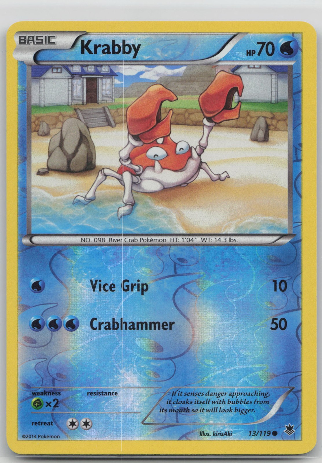 Krabby Common Water XY - Phantom Forces 13/119 LP 2014 kirisAki Reverse Holo