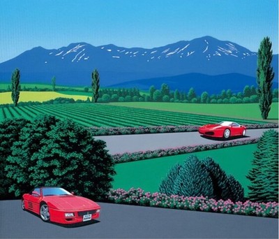 Hiroshi Nagai - Ferraris durchquert die Länder Druck 40x50cm