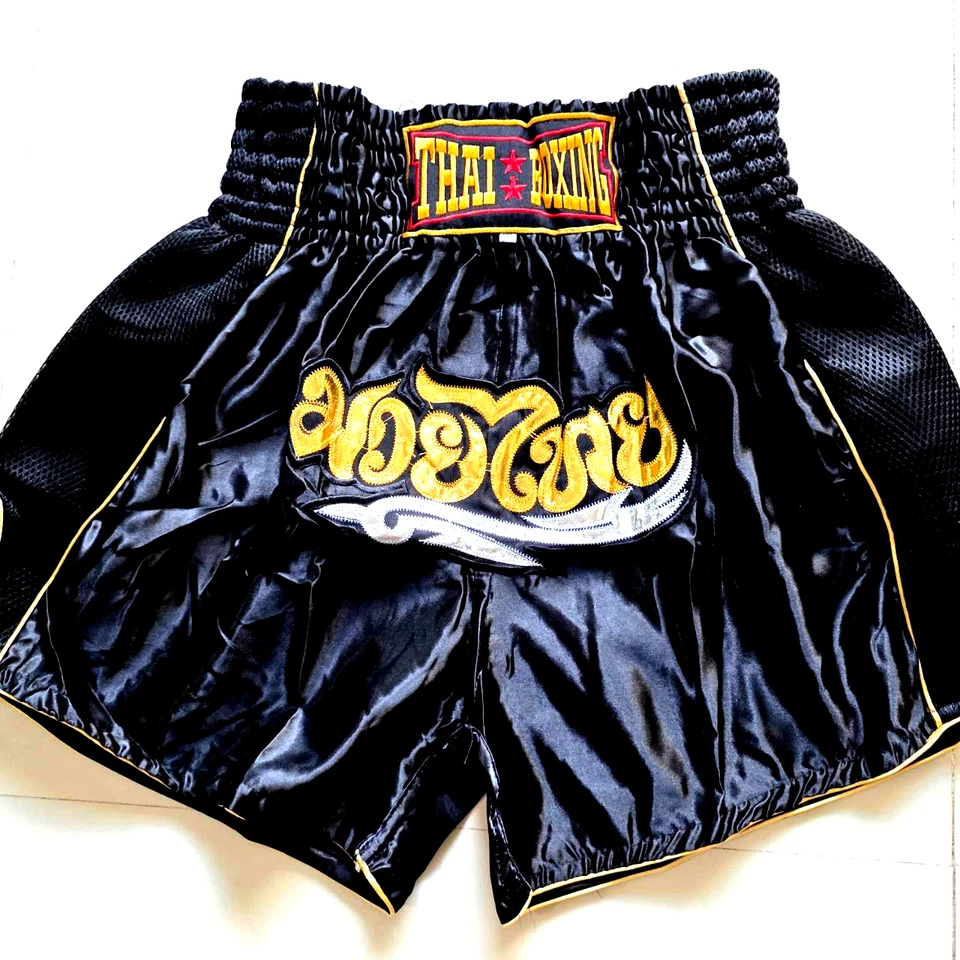 Muay Thai Shorts Original Muay Satin Kickboxing Training Sports Gym MMA Size XXL - Image 4 of 4