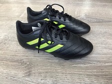 adidas Goletto VIII FG Youth Boys Size 3 Soccer Shoe, Black/Lucid Lemon