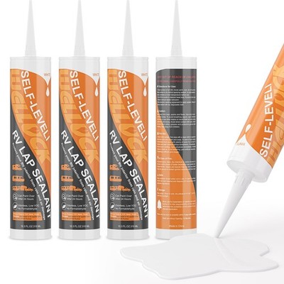 4PC Self Leveling RV Roof Sealant Lap for RV Roofs, White Flexible Repair Cau...