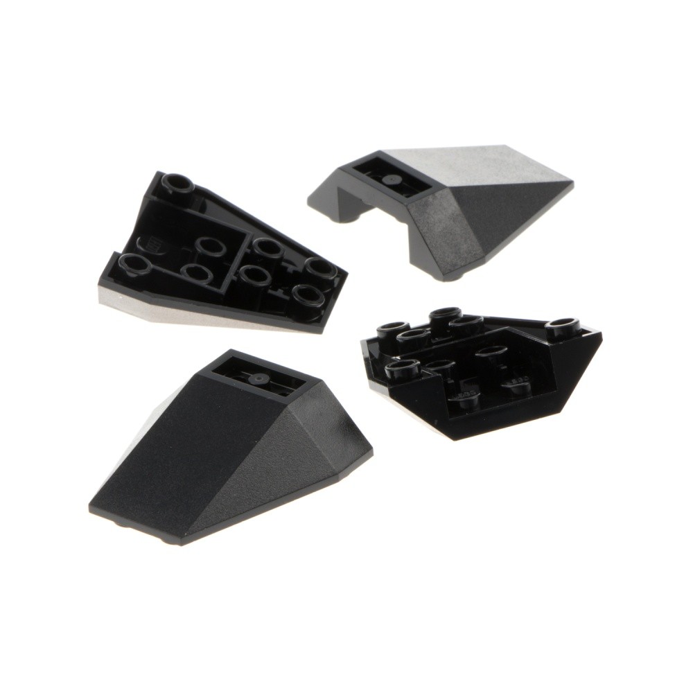 4x lego Wedge Stone 4x4x1 Black Negative Sloping Brick Typ2 Front Rear Bug 13349