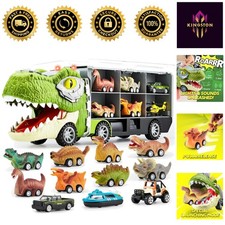 Interactive Dinosaur Toy Truck Set with Sounds  Lights - Perfect for Ages 3 