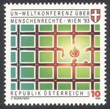 Austria 1993 Human Rights/United Nations/Flames/Emblem/Animation 1v (n40659)