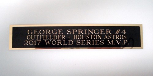 George Springer Houston Astros Baseball Bat Display Case Nameplate 1.25" X 6"