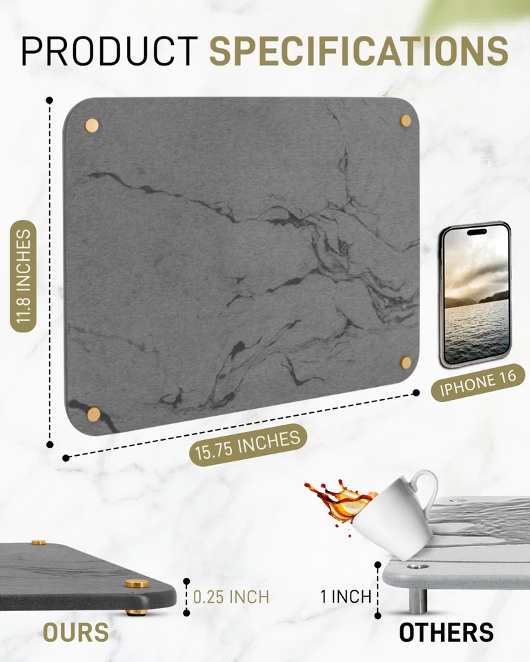 Piedra de secado mostrador plato secado tierra diatomeas - 3 juegos de pies antideslizantes Foto 4 de 4