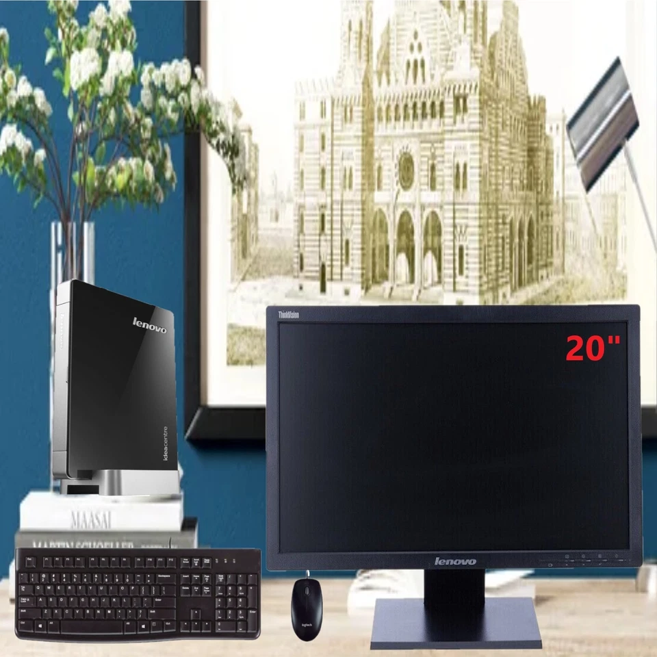 Mini PC de escritorio Lenovo con monitor de 20" Intel 1017U hasta 8 GB RAM 512 GB SSD estudiante Foto 2 de 4