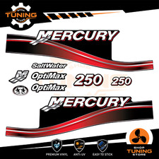 Kit Adesivi Motore Marino Fuoribordo Mercury 250 cv - versione Optimax ROSSO